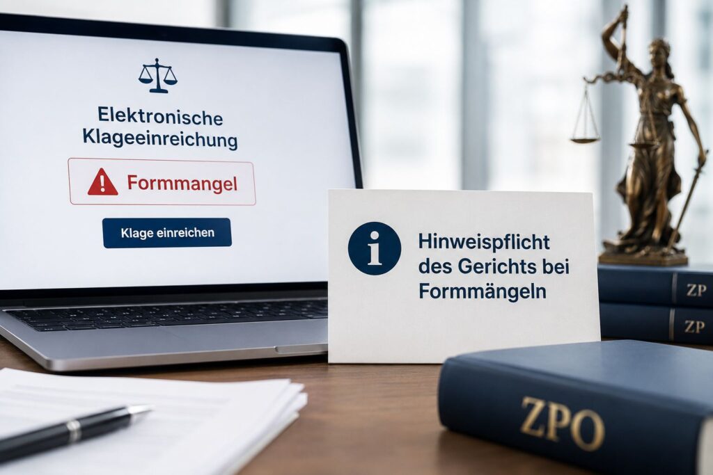 Gericht muss auf Formmangel bei elektronischer Klageeinreichung hinweisen